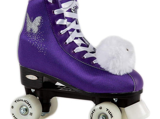 Epic Purple Butterfly LED Quad Skate