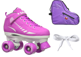Epic Galaxy Elite Purple Quad Roller Skates Package