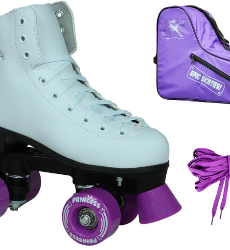Epic Purple Princess Quad Roller Skates Package