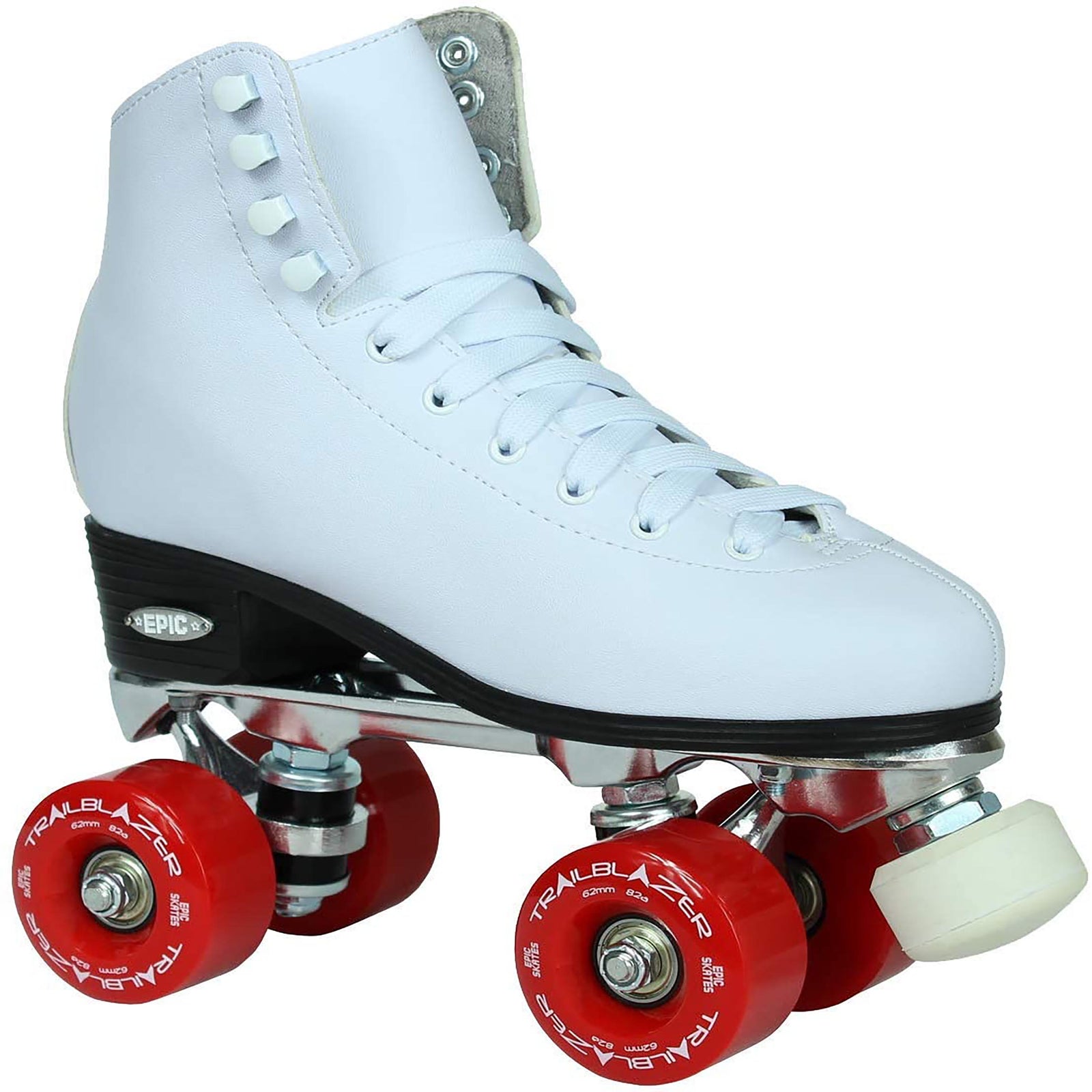 Epic Classic White & Red Quad Roller Skates