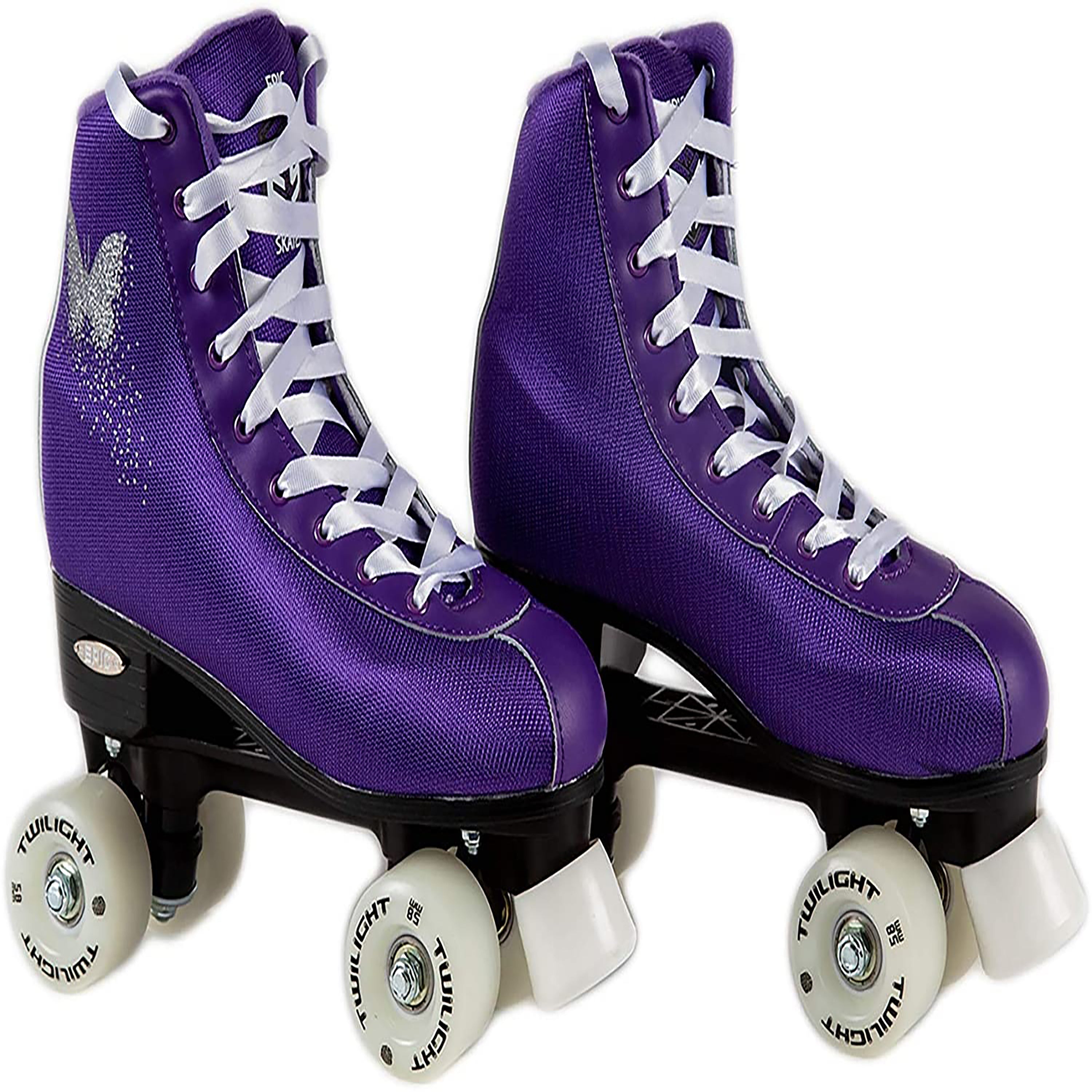 Epic Purple Butterfly LED Quad Skate