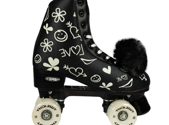 Epic Skates Black LUV LED Light Up Roller Skates