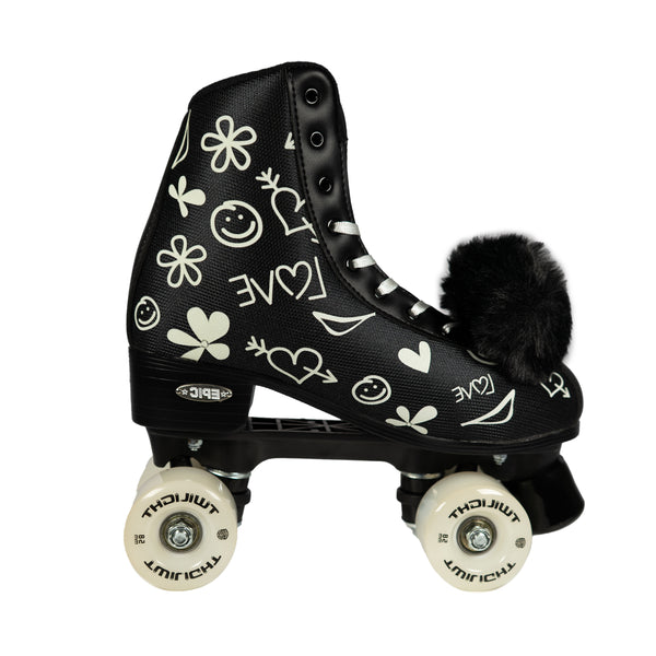 Epic Skates Black LUV LED Light Up Roller Skates