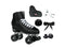 Epic Classic Black Quad Roller Skates Package