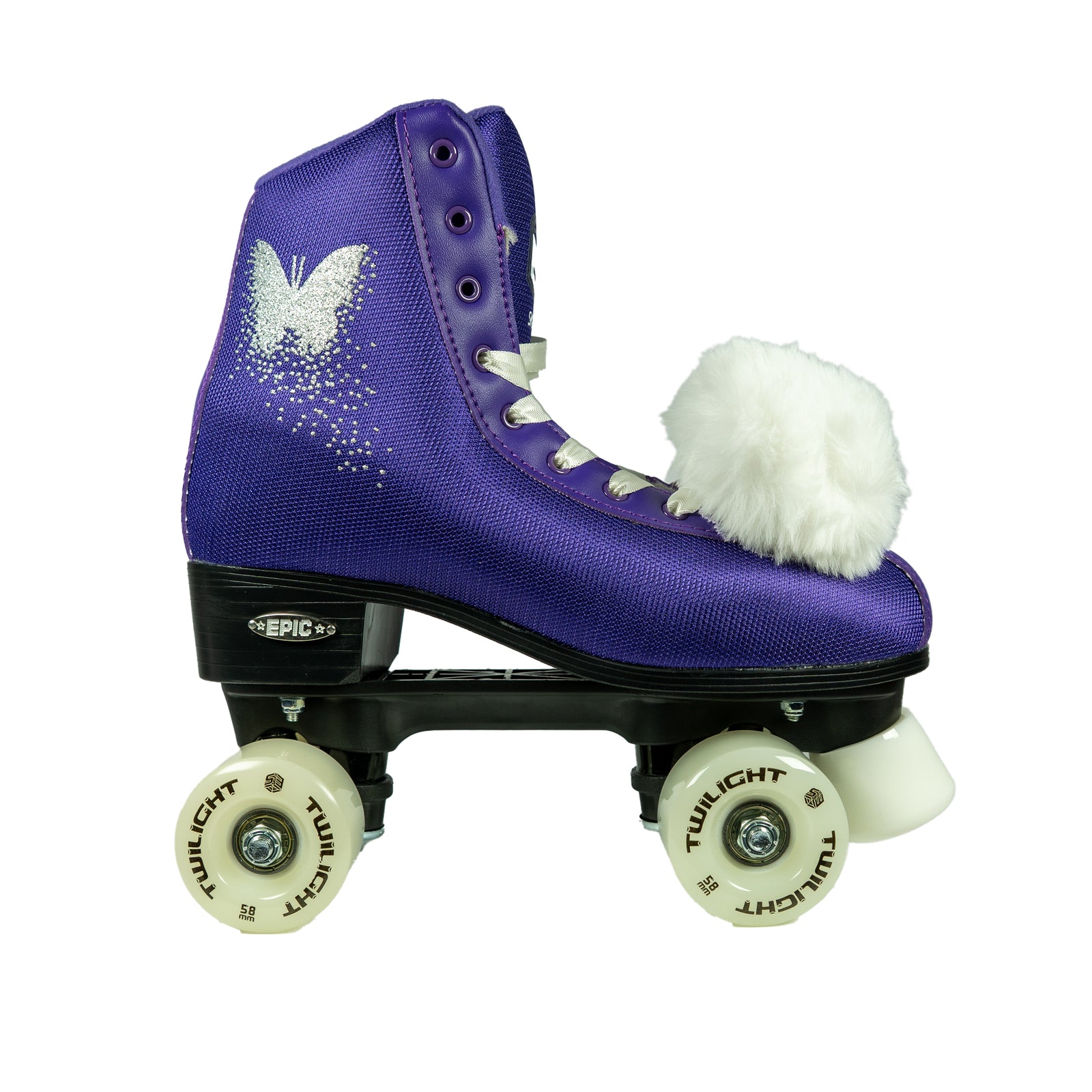 Epic Purple Butterfly LED Quad Skate