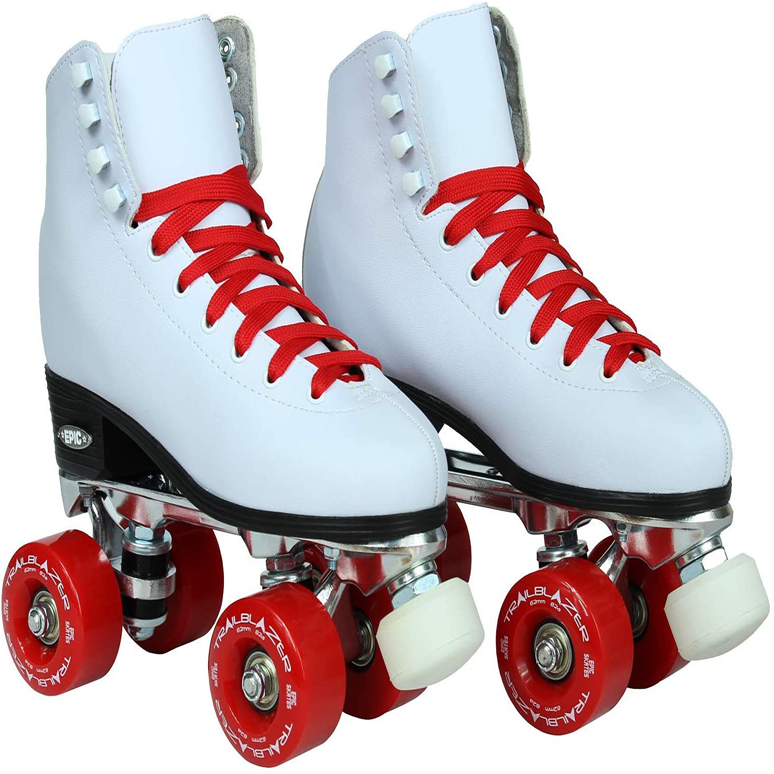 Epic Classic White & Red Quad Roller Skates