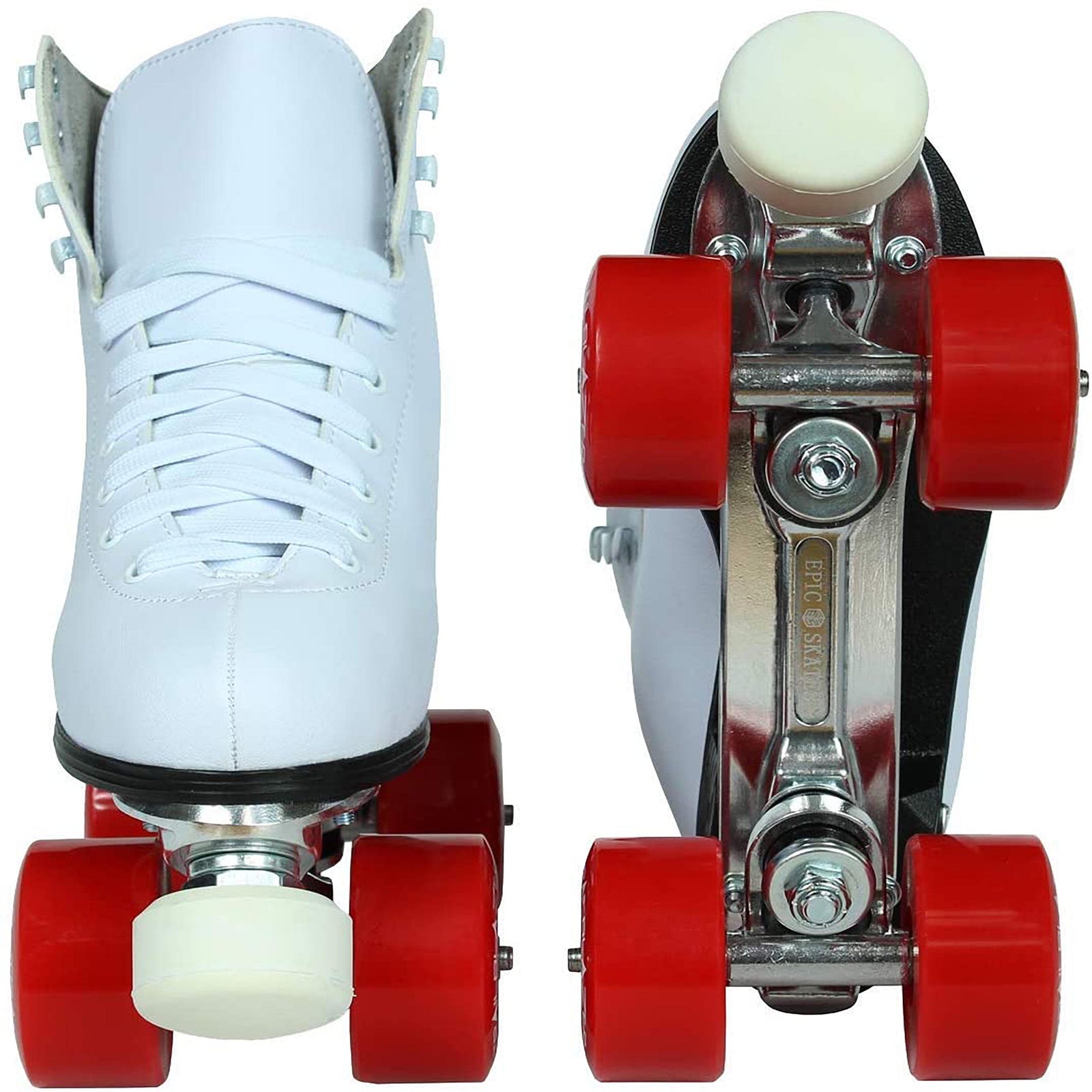 Epic Classic White & Red Quad Roller Skates