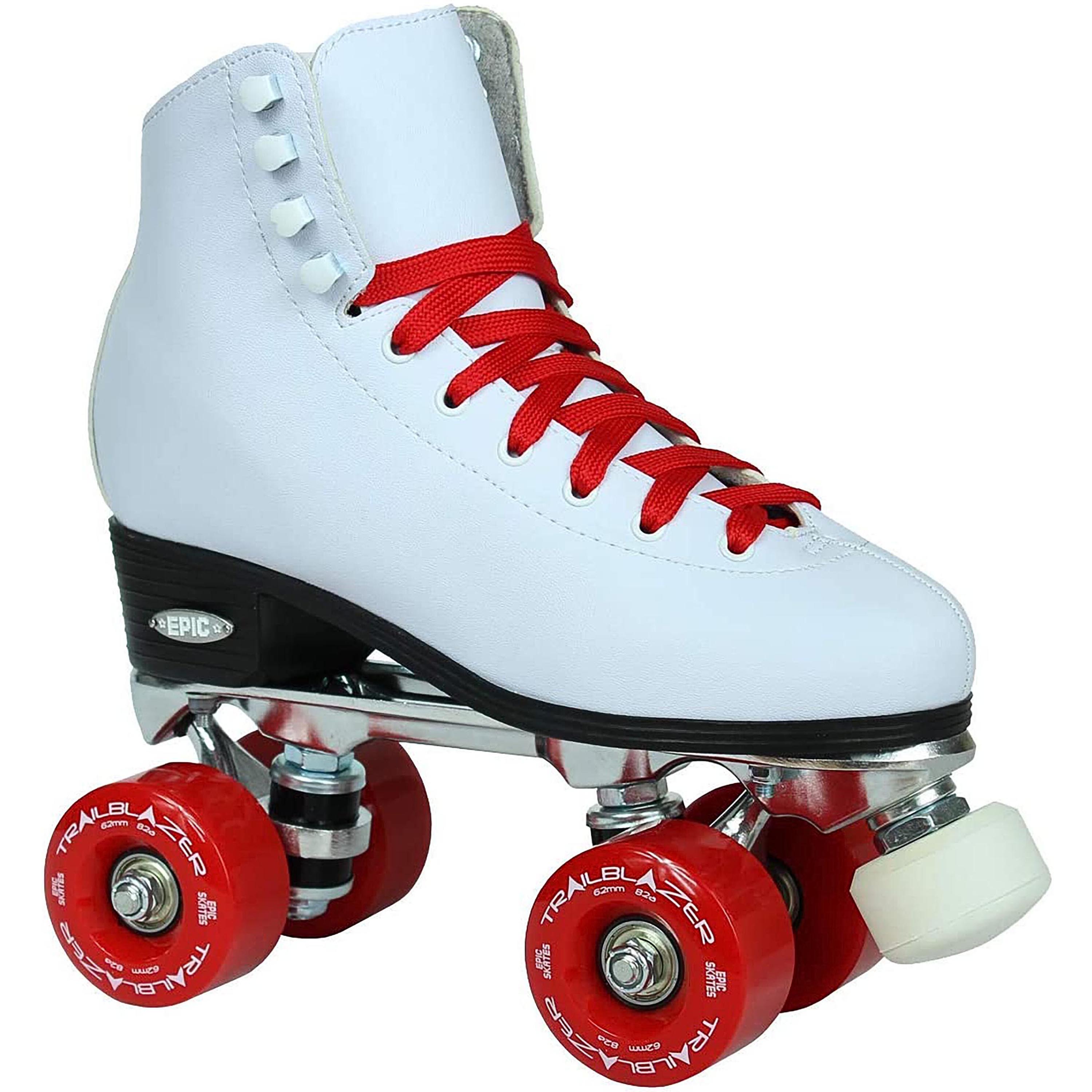 Epic Classic White & Red Quad Roller Skates