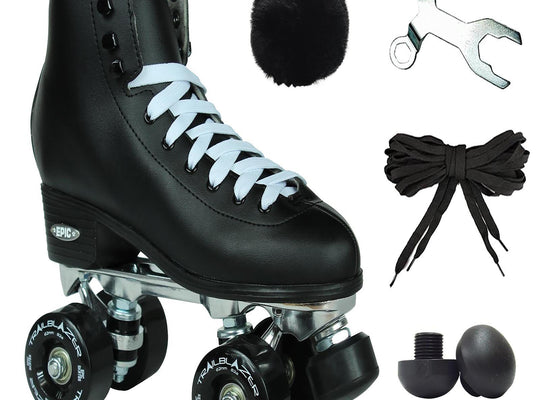 Epic Classic Black Quad Roller Skates
