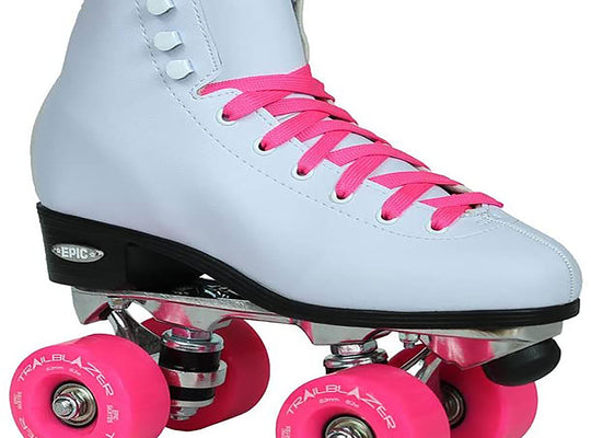 Epic Classic White & Pink Quad Roller Skates