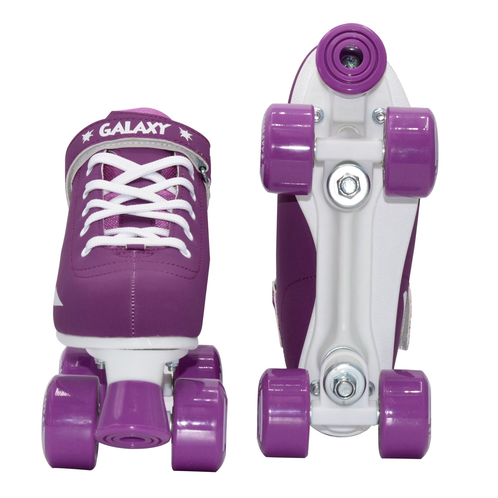Epic Galaxy Elite Purple Quad Roller Skates Package