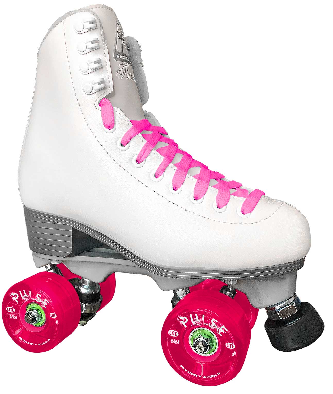 FINESSE NYLON WOMEN'S OUTDOOR PACKAGE White Boot w/ Pink Pulse Lite wheels