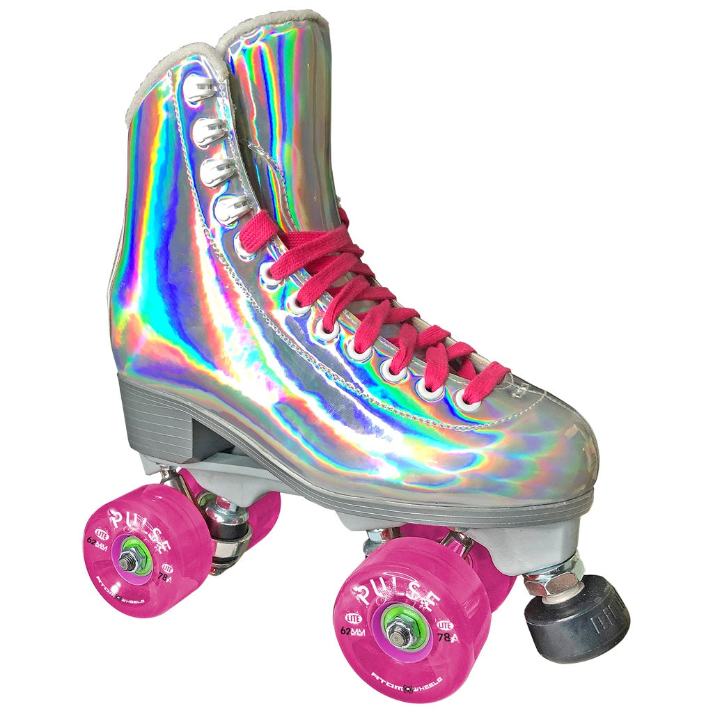 EVO NYLON WOMEN'S OUTDOOR PACKAGE Hologram  w/ Pink Pulse Lite Wheels & Pink Laces