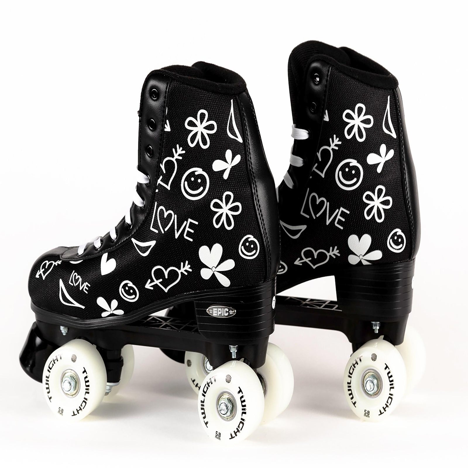 Epic Skates Black LUV LED Light Up Roller Skates