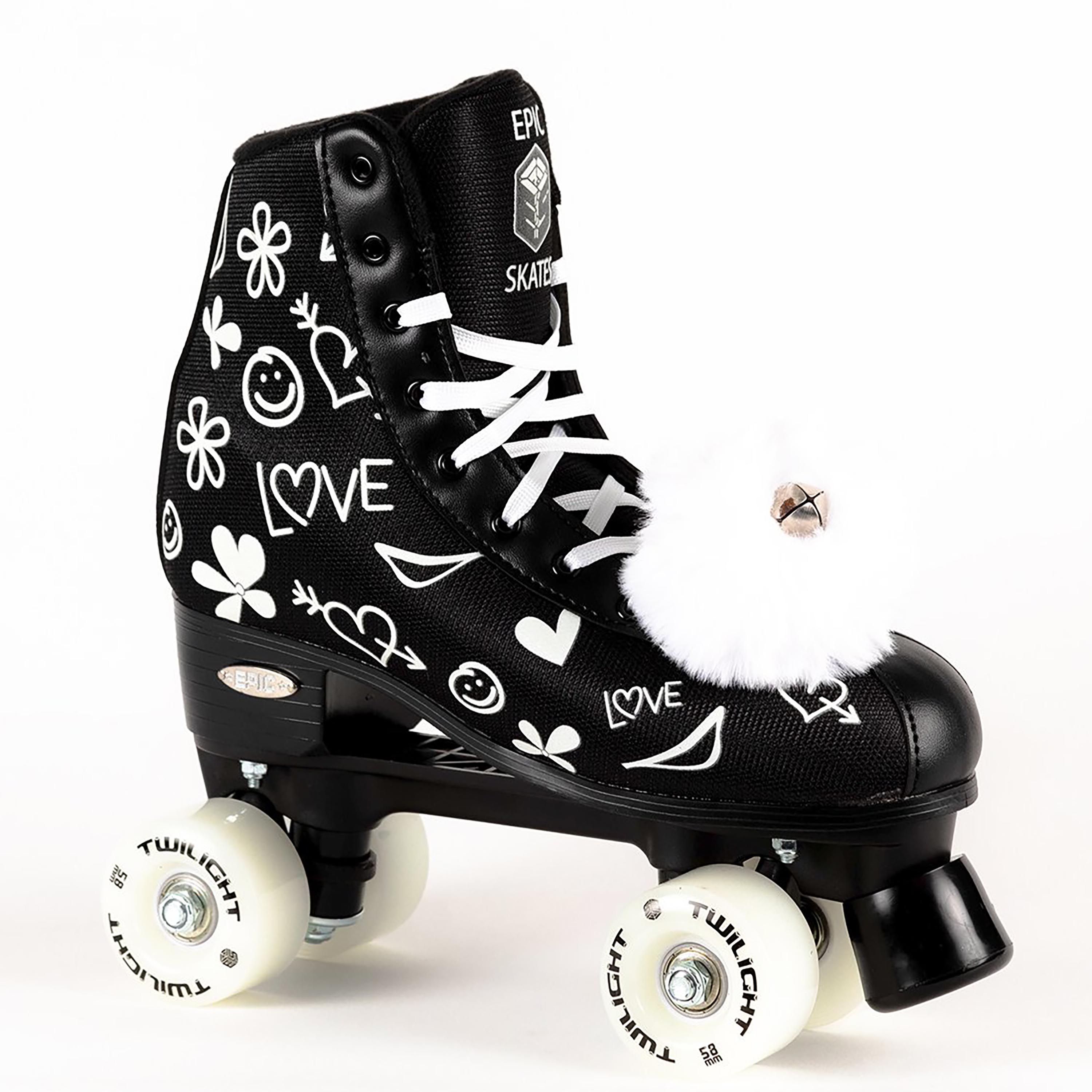 Epic Skates Black LUV LED Light Up Roller Skates