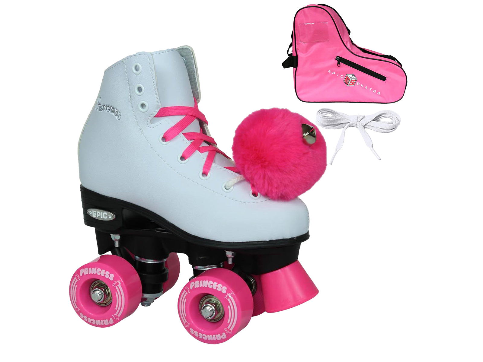 Epic Pink Princess Quad Roller Skates Package
