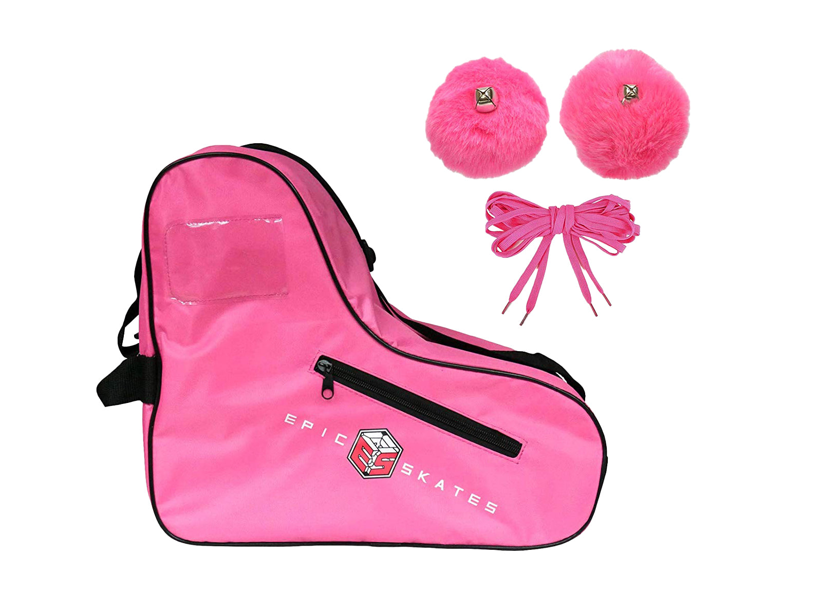 Epic Pink Roller Skate Accessory 3 Pc. Bundle w/Bag, Laces, Pompoms