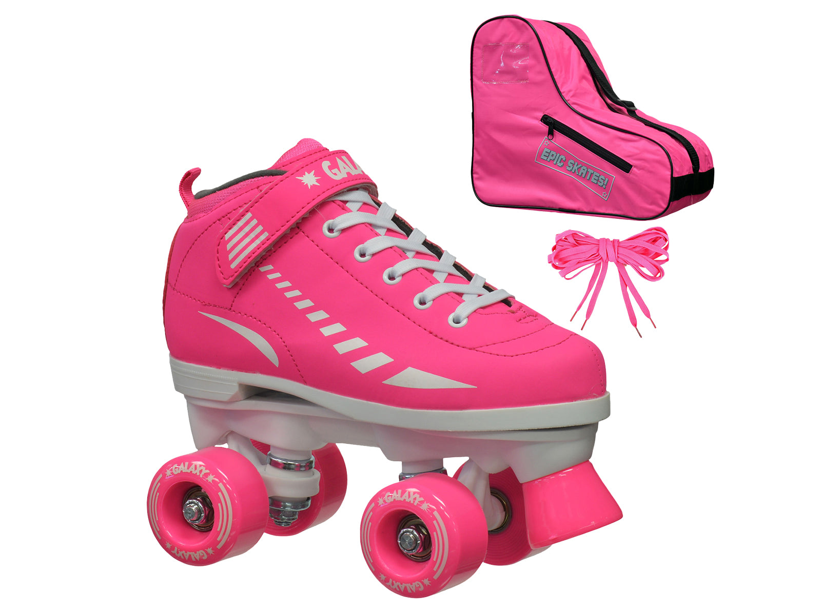 Epic Galaxy Elite Pink Quad Roller Skates Package