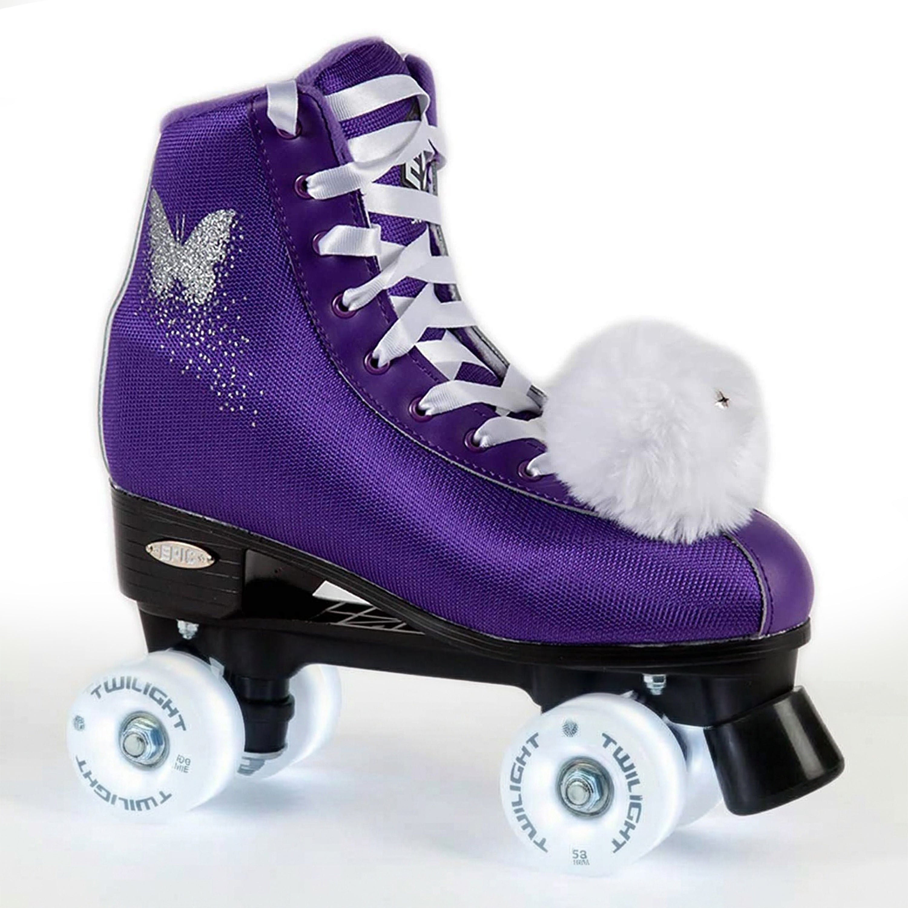 Epic Purple Butterfly LED Quad Skate