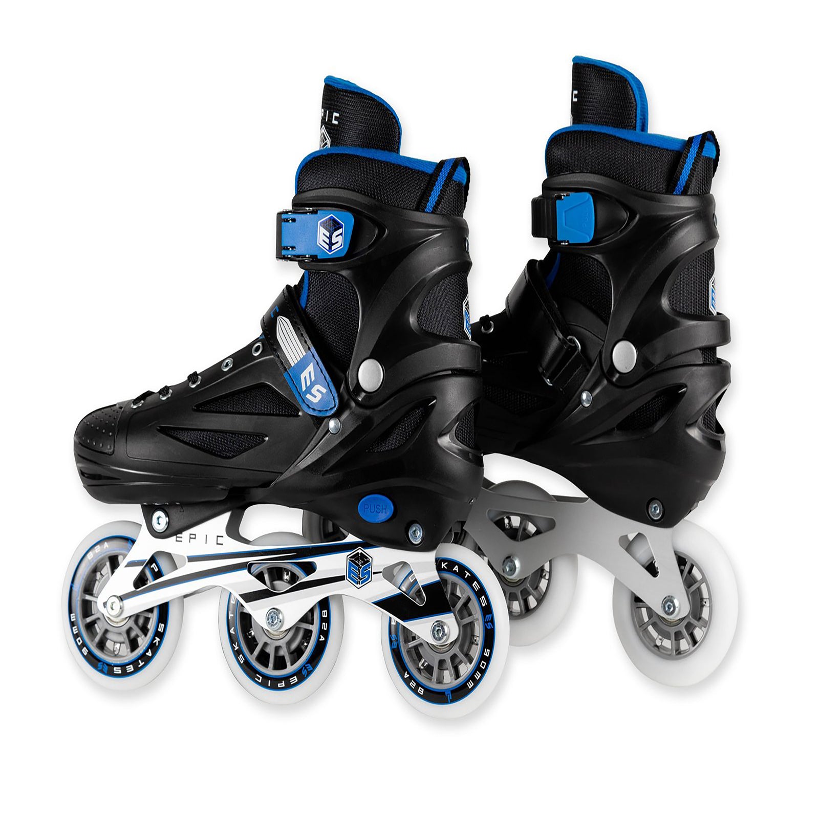 Epic Storm Adjustable 90mm 3-Wheel Bright LED Light Up Inline Speed Skates