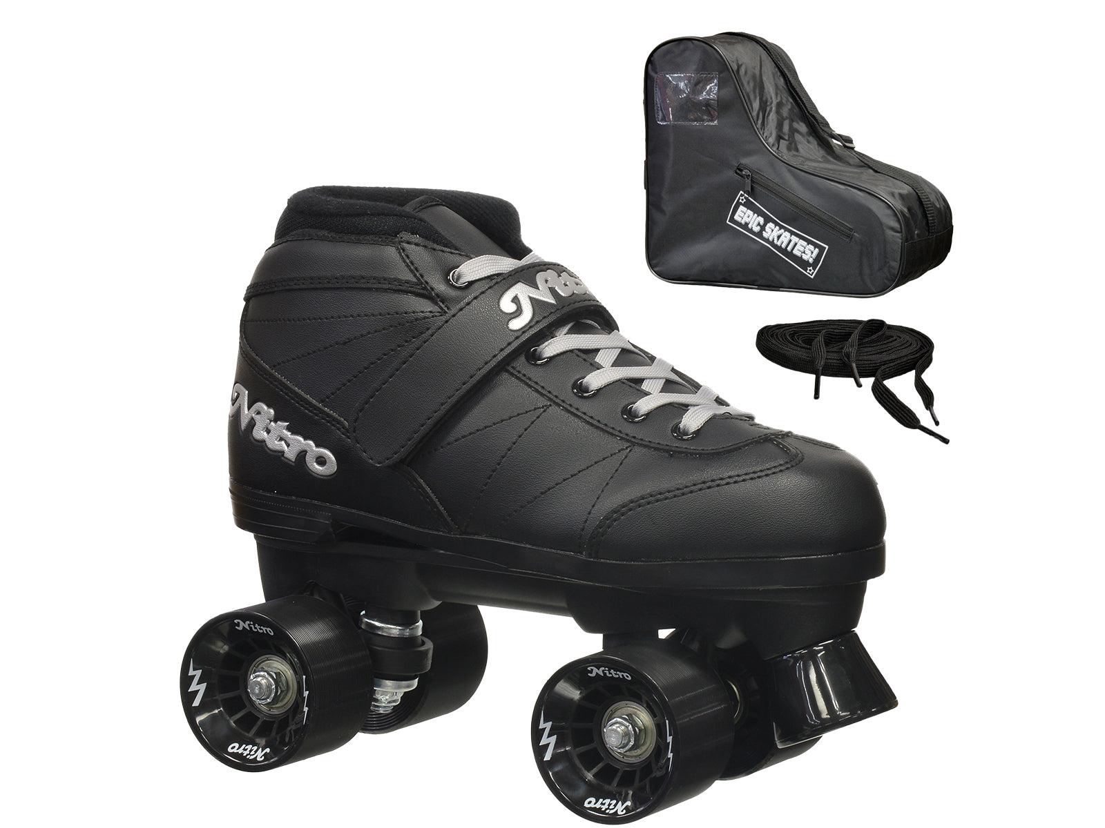 Epic Super Nitro Black Speed Skates Package