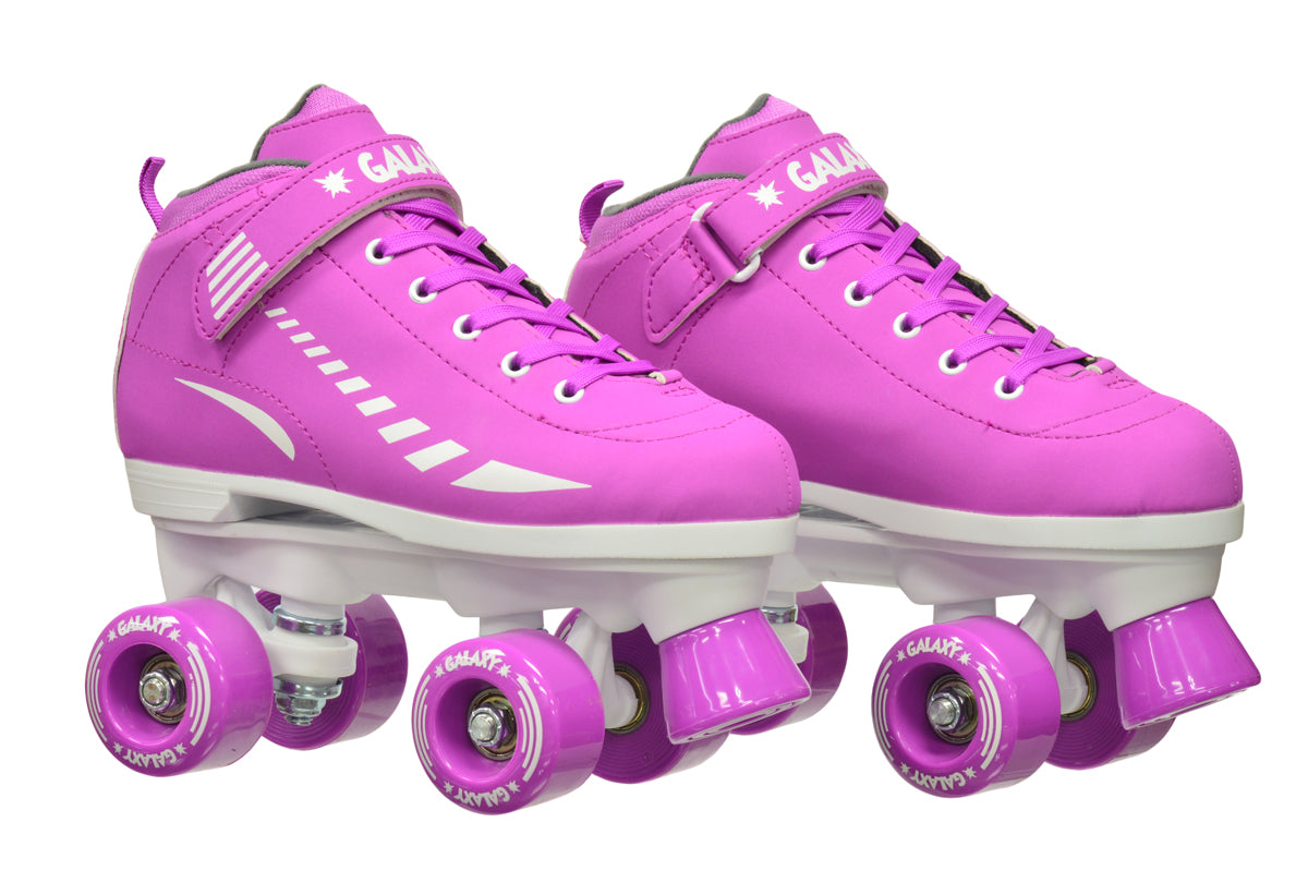 Epic Galaxy Elite Purple Quad Roller Skates Package