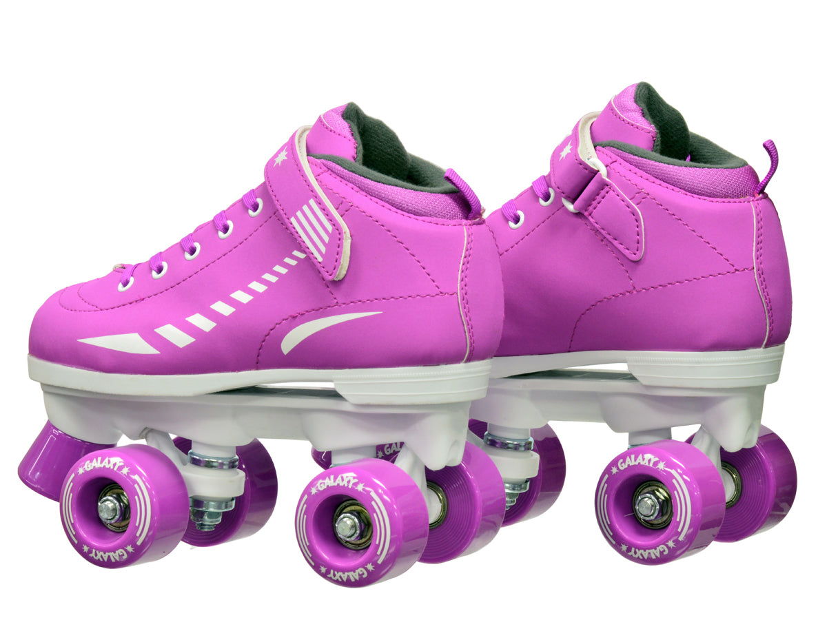 Epic Galaxy Elite Purple Quad Roller Skates Package