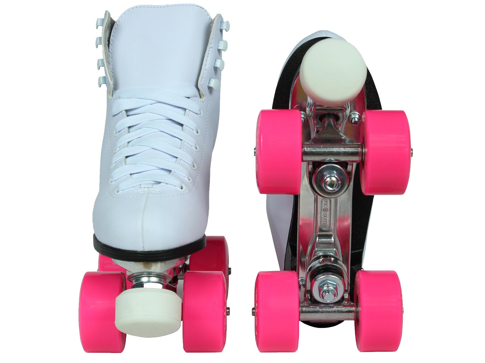 Epic Classic White & Pink Roller Skates Package