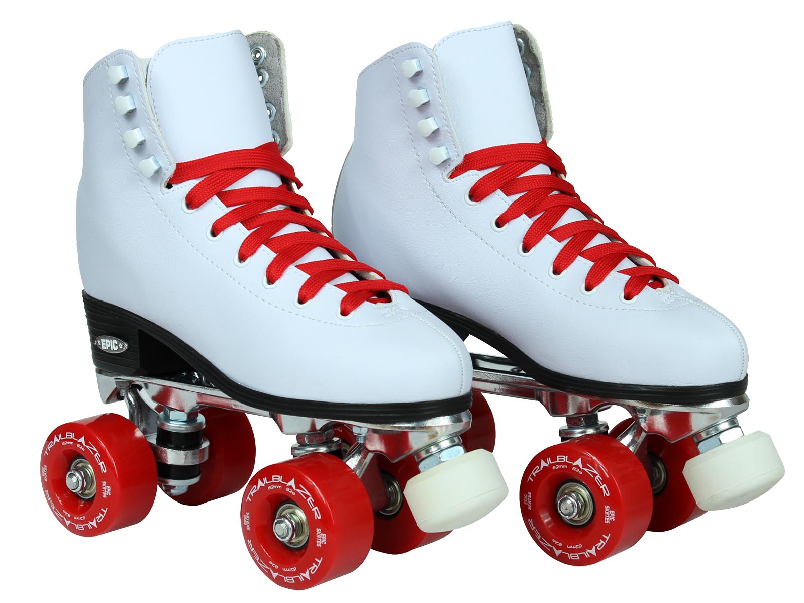 Epic Classic White & Red Roller Skates Package