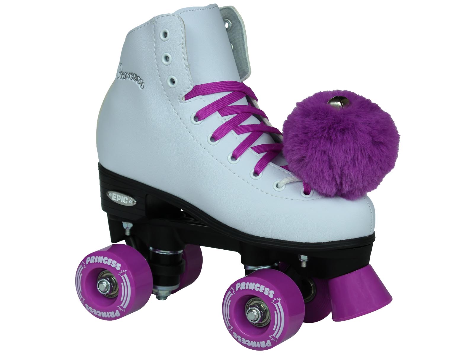 Epic Purple Princess Quad Roller Skates Package