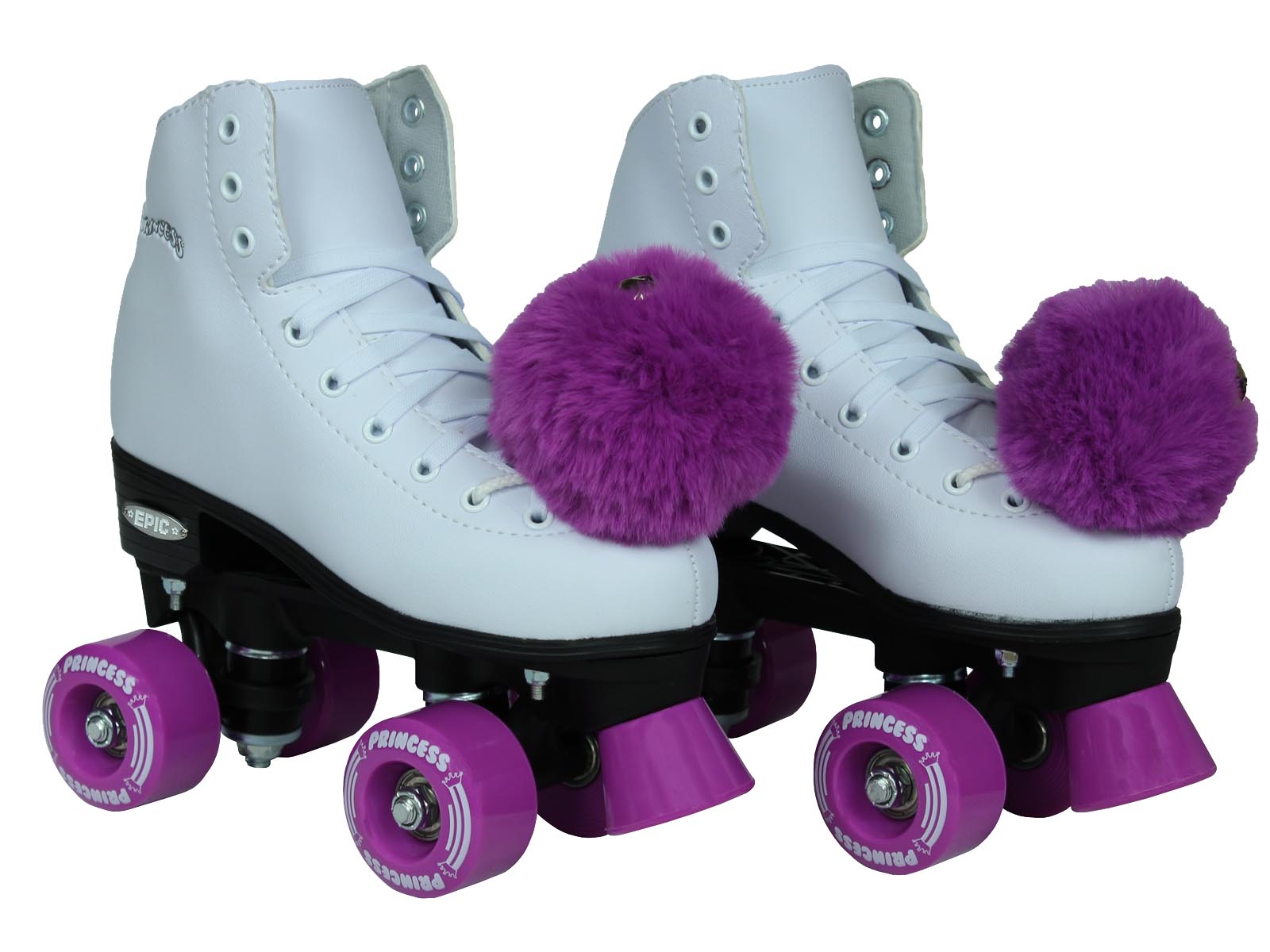 Epic Purple Princess Quad Roller Skates Package