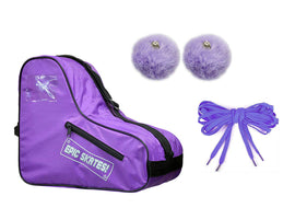Epic Purple Roller Skate Accessory 3 Pc. Bundle w/Bag, Laces, Pompoms