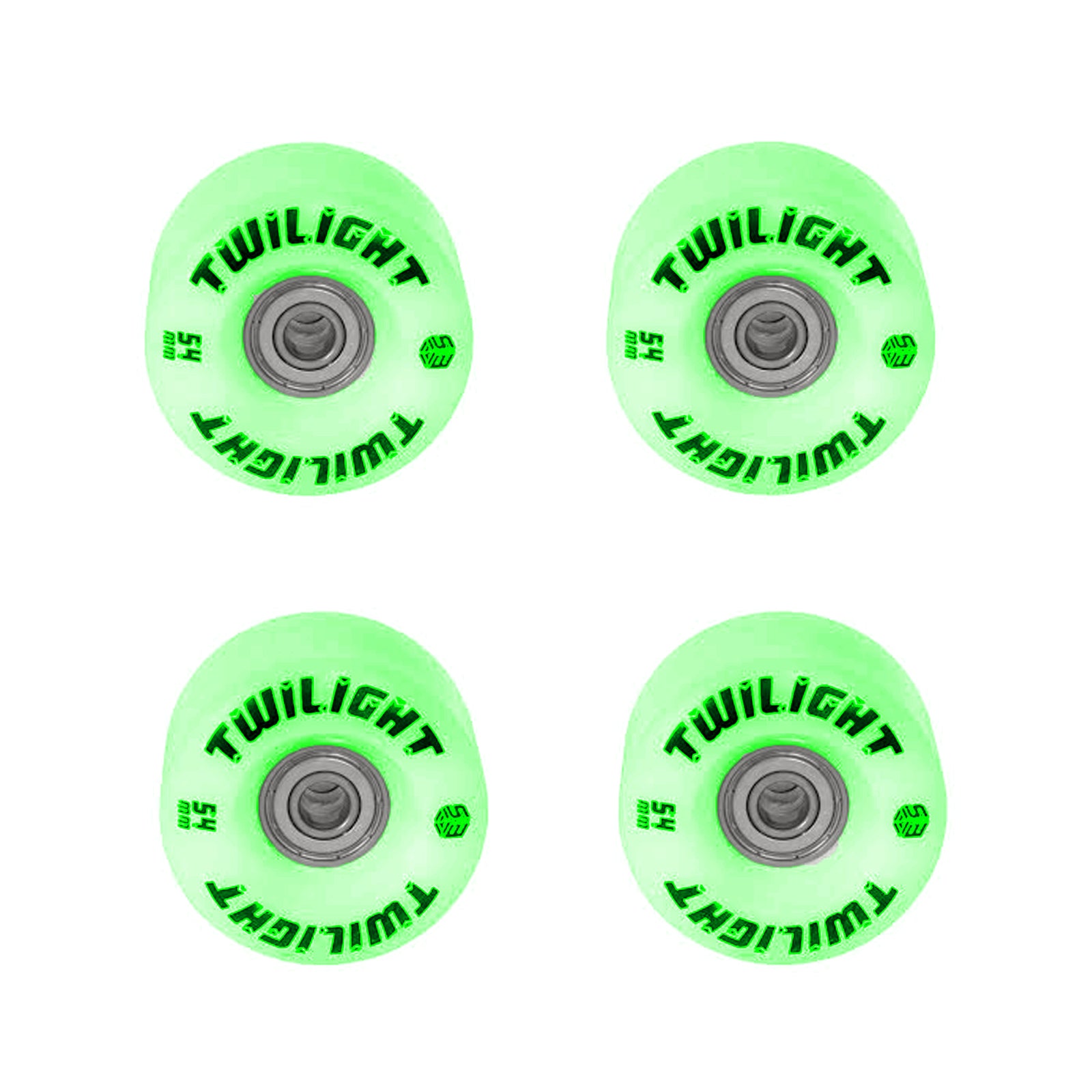 Epic Green Twilight LED Light Up Roller Skate Wheels 4 Pack