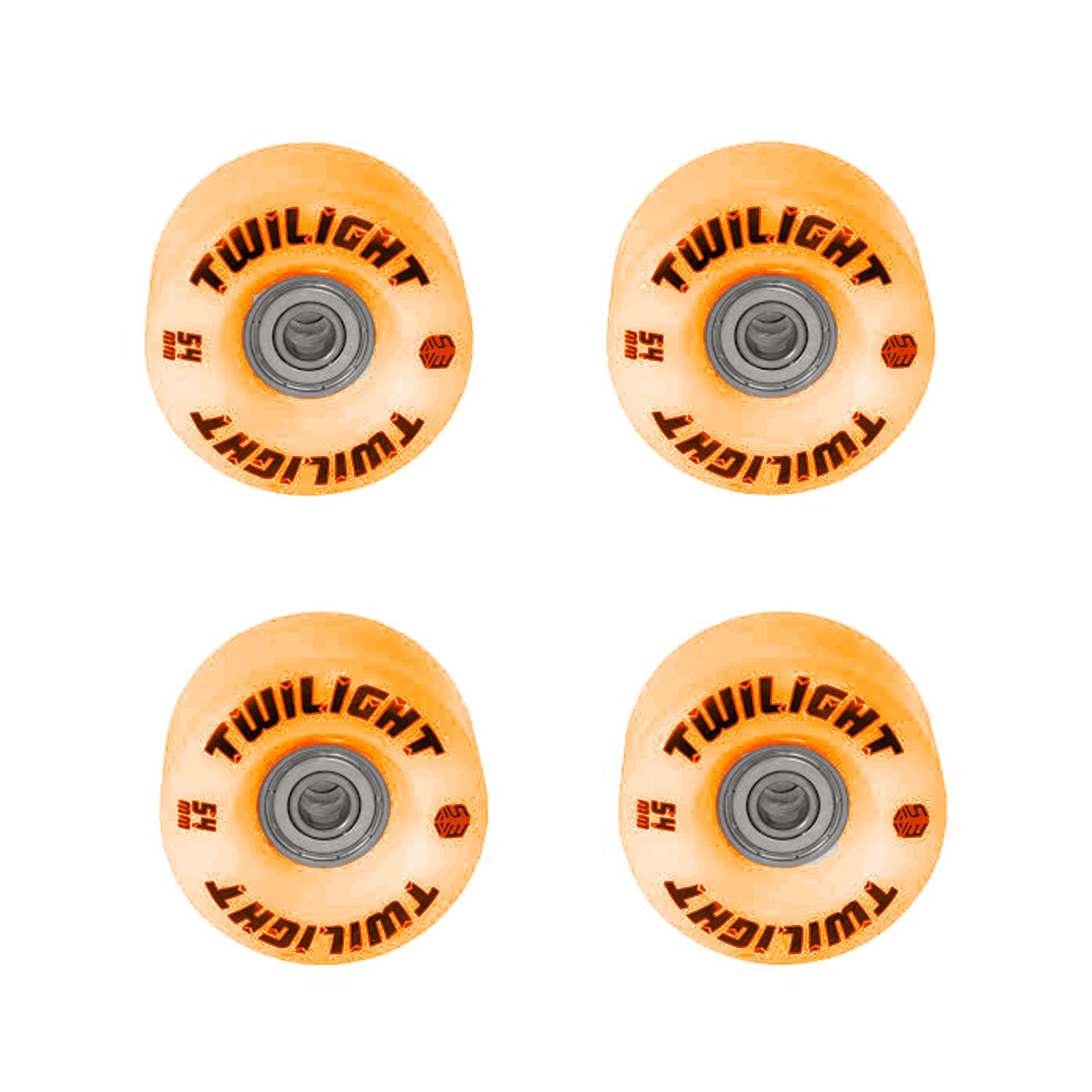 Epic Orange Twilight LED Light Up Roller Skate Wheels 4 Pack