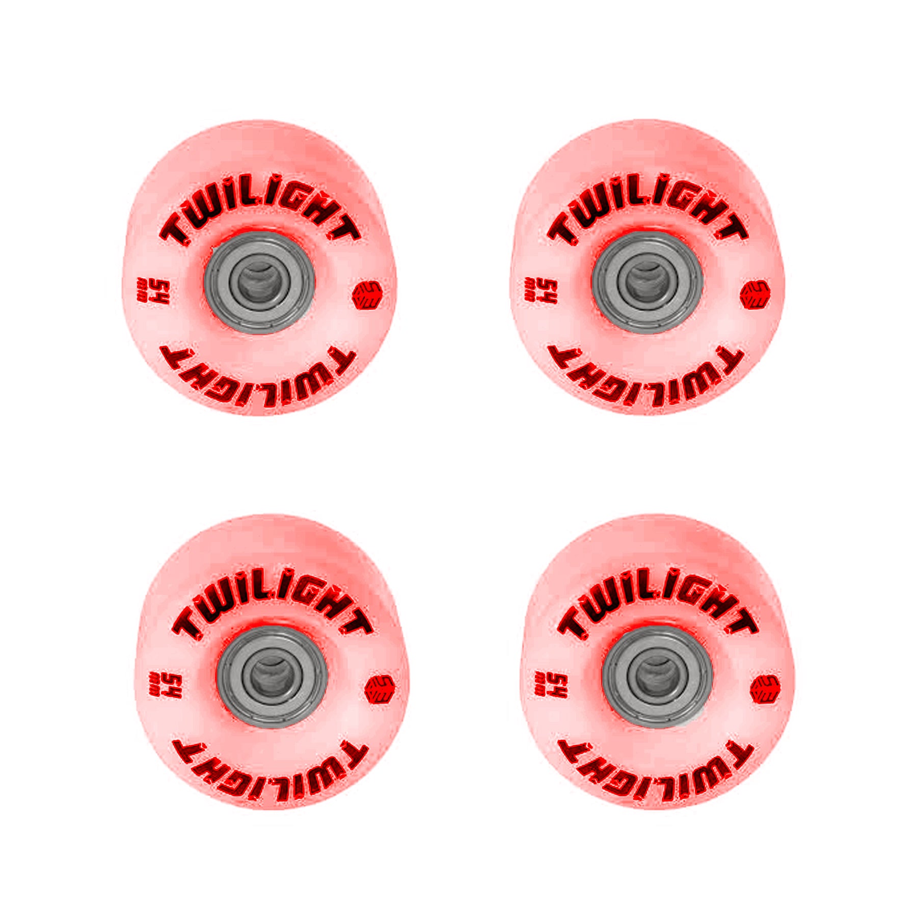 Epic Red Twilight LED Light Up Roller Skate Wheels 4 Pack