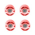 Epic Red Twilight LED Light Up Roller Skate Wheels 4 Pack